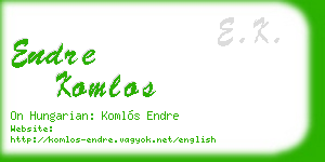 endre komlos business card